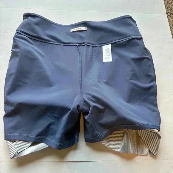 S.C. & Co. Activewear Skort Pale Blue Striped Pockets Side Splits Women’s XL - Picture 5 of 8